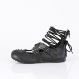 Nero DAISY-11 scarpe donna gotico ballerine tacco basso