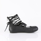 Nero DAISY-11 scarpe donna gotico ballerine tacco basso