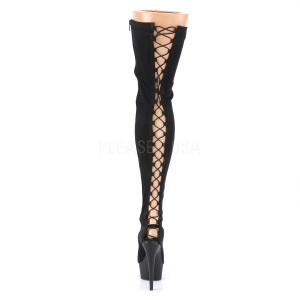 Nero Lycra 15 cm DELIGHT-3003 Stivali alti e sopra al ginocchio