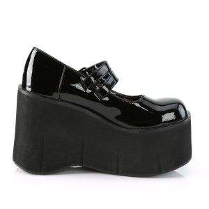 Nero Vegano 11,5 cm DemoniaCult KERA-08 scarpe dcollet mary jane plateau