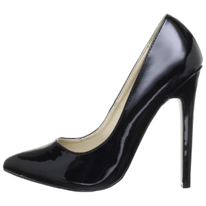 Nero Vernice 13 cm SEXY-20 scarpe tacchi a spillo con punta