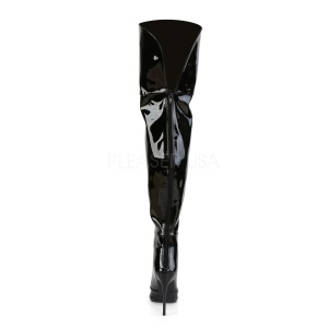 Nero Verniciata 13 cm COURTLY-3012 Stivali Alti Pleaser