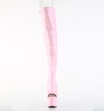 Ologramma 18 cm ADORE-3019HWR punta aperta stivali alti alla coscia con stringati rosa