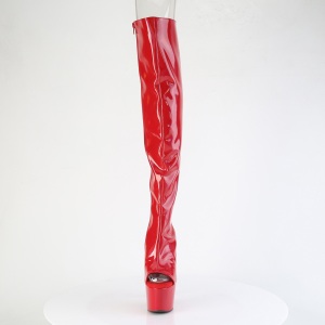 Ologramma 18 cm ADORE-3019HWR punta aperta stivali alti alla coscia con stringati rosso