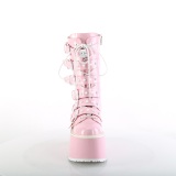 Ologramma 9 cm DAMNED-225 platform stivali al polpaccio donna con fibbia rosa