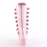 Ologramma 9 cm DAMNED-318 platform stivali al ginocchio donna con fibbia rosa