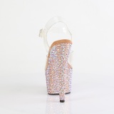 Oro dorato 18 cm BEJEWELED-708MS scarpe tacco alto pole dance e strass plateau