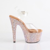 Oro dorato 18 cm BEJEWELED-708MS scarpe tacco alto pole dance e strass plateau