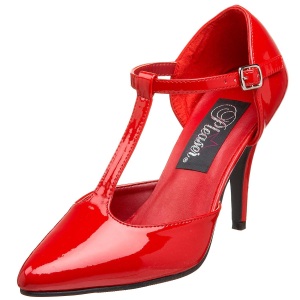 Patent 10 cm VANITY-415 t-strap pumps high heels red