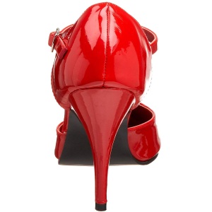 Patent 10 cm VANITY-415 t-strap pumps high heels red