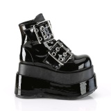 Patent 11,5 cm BEAR-104 emo platform wedge boots with buckles