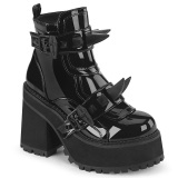 Patent 12 cm ASSAULT-72 alternative womens boots cleated platform in black