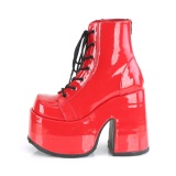 Patent 13 cm CAMEL-203 emo chunky platform boots red