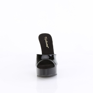 Patent 13 cm MARTINI-501 Black mules high heels