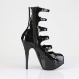 Patent 14,5 cm burlesque platform bootie shoes with buckles