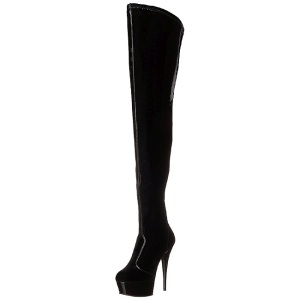 Patent 15,5 cm DELIGHT-4000 Platform Thigh High Boots