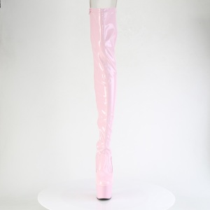 Patent 18 cm ADORE-3850 Rosa overknee boots with laces