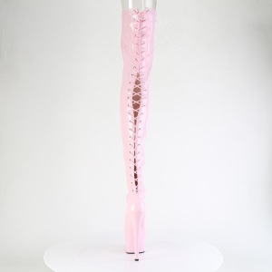 Patent 18 cm ADORE-3850 Rosa overknee boots with laces