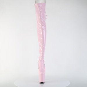 Patent 20 cm FLAMINGO-3850 Rosa overknee boots with laces