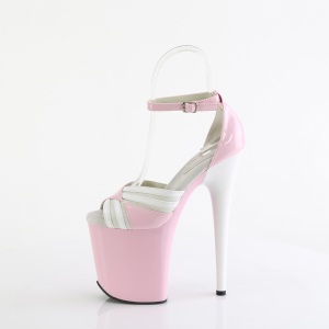 Patent 20 cm FLAMINGO-884 rose pleaser shoes with high heels