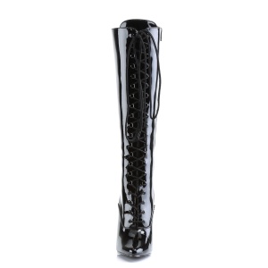 Patent high heels boots 16 cm DOMINA-2020 fetish boots knee high stiletto