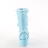 Pelliccia sintetica 7 cm CUBBY-311 lolita stivali donna con plateau in blu