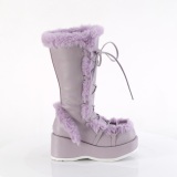 Pelliccia sintetica 7 cm CUBBY-311 lolita stivali donna con plateau in lavanda