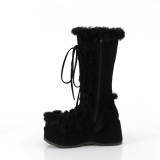 Pelliccia sintetica 7 cm CUBBY-311 lolita stivali donna con plateau in nero