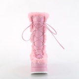 Pelliccia sintetica 7 cm CUBBY-311 lolita stivali donna con plateau in rosa