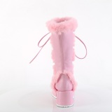 Pelliccia sintetica 7 cm CUBBY-311 lolita stivali donna con plateau in rosa