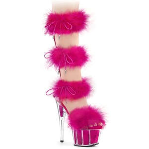 Pink 18 cm ADORE-728F sandalo tacco alto con piume exotic pole