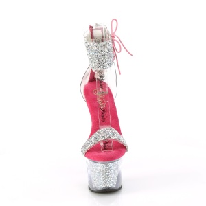 Pink 18 cm SKY-327RSI Sandali piattaforma con polsino alla caviglia strass