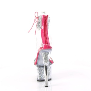 Pink 18 cm SKY-327RSI Sandali piattaforma con polsino alla caviglia strass