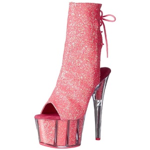 Pink glitter 18 cm ADORE-1018G womens platform soled ankle boots