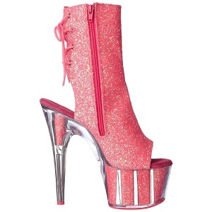 Pink glitter 18 cm ADORE-1018G womens platform soled ankle boots