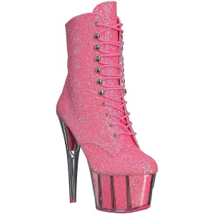 Pink glitter 18 cm ADORE-1020G womens platform soled ankle boots