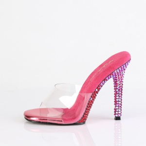 Pink mules 11,5 cm GALA-01DMM strass high heeled mules