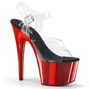 Plateau rosso cromato 18 cm Pleaser ADORE-708 scarpe da pole dance