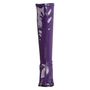 Purple patent boots 7,5 cm GOGO-300 High Heeled Womens Boots for Men