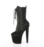 RAZZLE-1040WR - 20 cm platform high heel boots vegan black