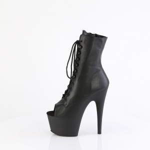 Real leather 18 cm ADORE-1021 Exotic platform peep toe ankle boots black