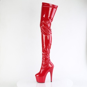 Red 18 cm ADORE-4000 Vinyl crotch high overknee boots