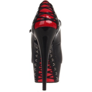 Red Black 15,5 cm DELIGHT-687FH Mary Jane Pumps Shoes