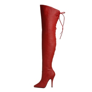 Red Leather 13 cm LEGEND-8899 overknee high heel boots