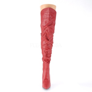 Red Leatherette 10 cm CLASSIQUE-3011 High Heeled Overknee Boots