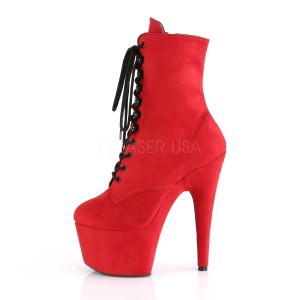 Red Leatherette 18 cm ADORE-1020FS lace up ankle boots