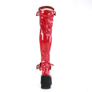 Red Patent 11,5 KERA-303 overknee boots with laces