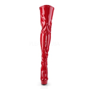 Red Patent 15,5 cm DELIGHT-3063 Platform Thigh High Boots