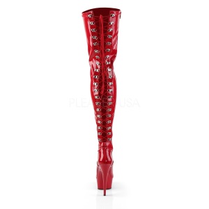 Red Patent 15,5 cm DELIGHT-3063 Platform Thigh High Boots