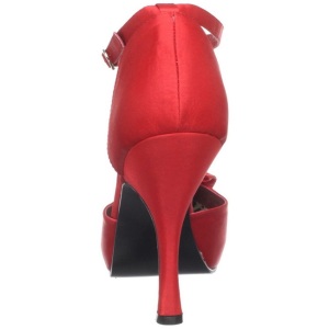 Red Satin 12 cm retro vintage CUTIEPIE-12 Pumps with low heels